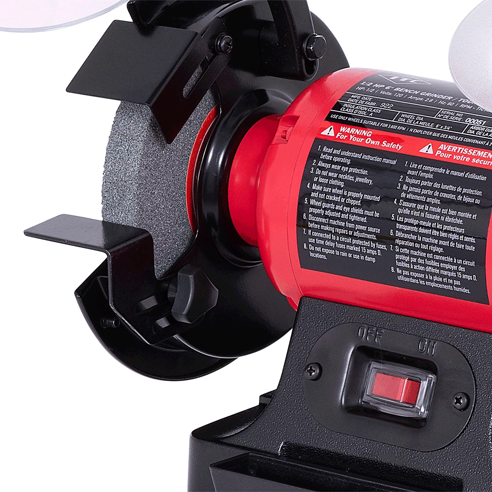 International Tool Company ITC 1/2 HP Bench Grinder - 6"