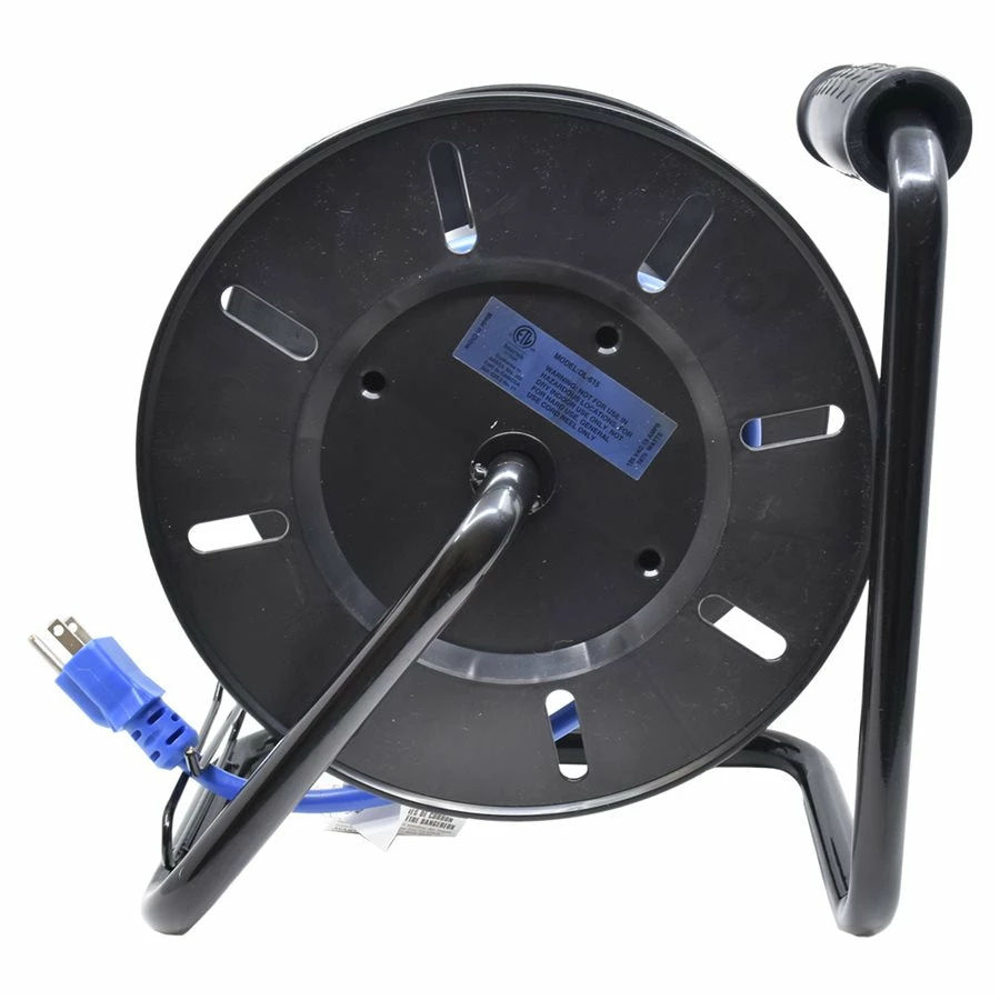 Lighting FlexiCord Extension Cord Storage Reel W/ 4 Grounded Outlets, 15A Circuit Breaker & Switch