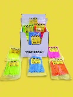 Electrical Supplies Techspan Fluorescent Cable Tie Assortment – 1000 Pcs