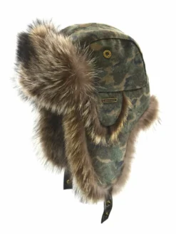 Work Hats Crowncap Raccoon Aviator With Camo | Camo/Natural