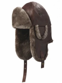 Crowncap Sheared Beaver Aviator | Brown/Natural Work Hats