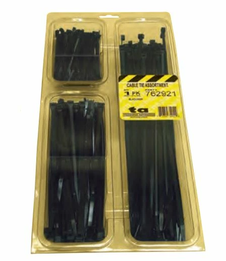 Electrical Supplies Techspan Black Cable Tie Assortment – 400 Pcs
