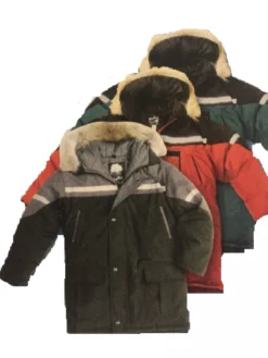 Work Wear Kelsey Trail Men's Commander Down Filled Safety Stripe Parka