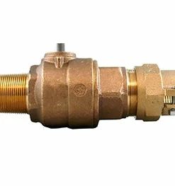 Cambridge Brass Iron Pipe Size LF Brass Compression X AWWA Main Stop