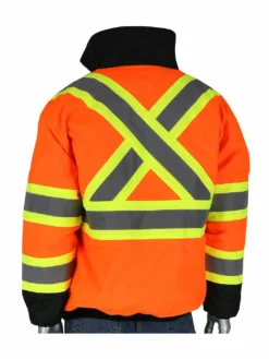 PIP® Two-Tone X-Back Black Bottom Bomber Jacket | Orange | Hi-Vis Work Wear