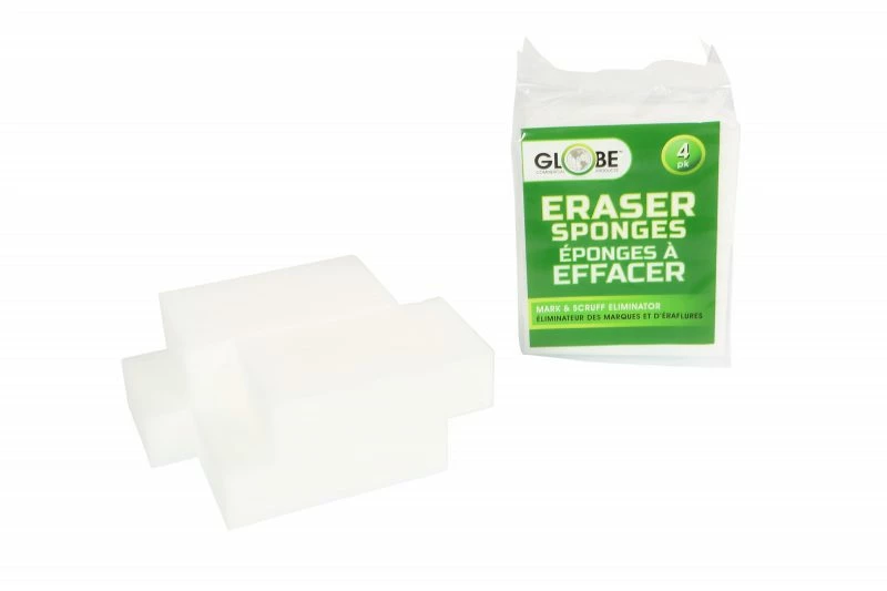 Globe Commercial Products Erase-It Sponge - Large Size - 4 Pack (Case Of 36) Cleaning Tools