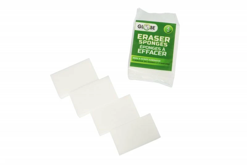 Globe Commercial Products Erase-It Sponge - Large Size - 4 Pack (Case Of 36) Cleaning Tools