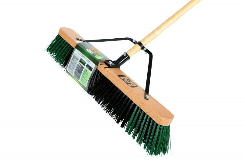 Globe Commercial Products The Beast™ Contractor's Rough Bristle Push Broom Assembly - 24" Head