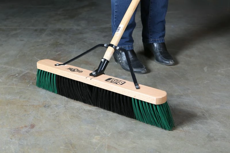 Globe Commercial Products The Beast™ Contractor's Rough Bristle Push Broom Assembly - 24" Head
