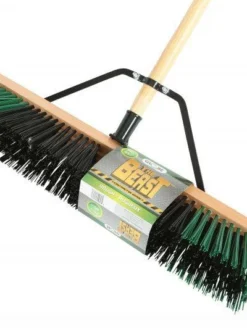 Globe Commercial Products The Beast™ Contractor's Rough Bristle Push Broom Assembly - 24" Head
