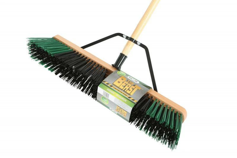 Globe Commercial Products The Beast™ Contractor's Rough Bristle Push Broom Assembly - 24" Head