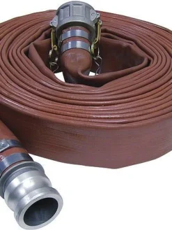 Greenline Hose And Fittings Brick Red / Brown PVC Layflat Discharge Hose Assemblies (w/ Male X Female Camlocks)