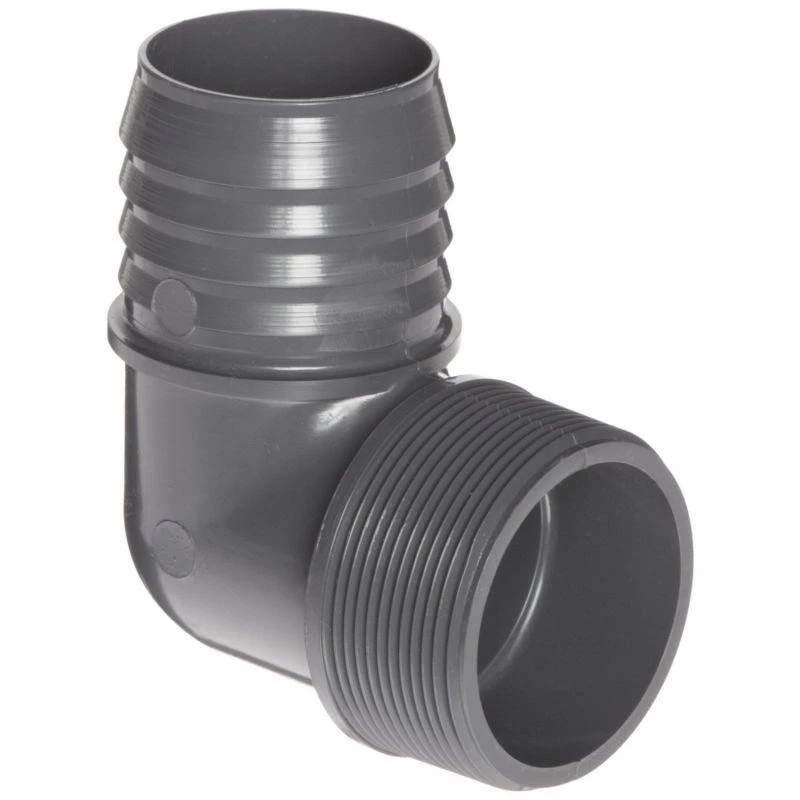 Cleanflow Poly Pipe PVC 90 Elbow, Insert X MPT | Limited Size Selection