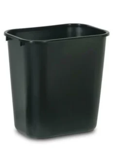 Globe Commercial Products Black Rectangular Wastebaskets Cleaning Tools