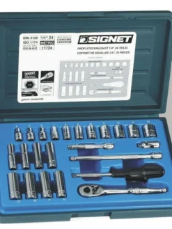 Signet 1/4" Drive 24 Piece Metric Socket Set | 4mm-14mm Regular | 6mm-13mm Deep