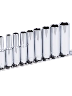 Hand Tools Jet 1/4" Drive SAE Chrome Socket Set - 6 Point - 9 Piece - DEEP