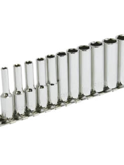 Hand Tools Jet 1/4" Drive Metric Chrome Socket Set - 6 Point - 11 Piece - DEEP