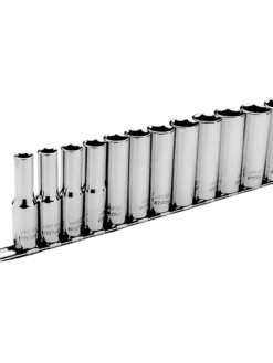 Jet 3/8" Drive Metric Chrome Socket Set - 6 Point - 12 Piece - DEEP