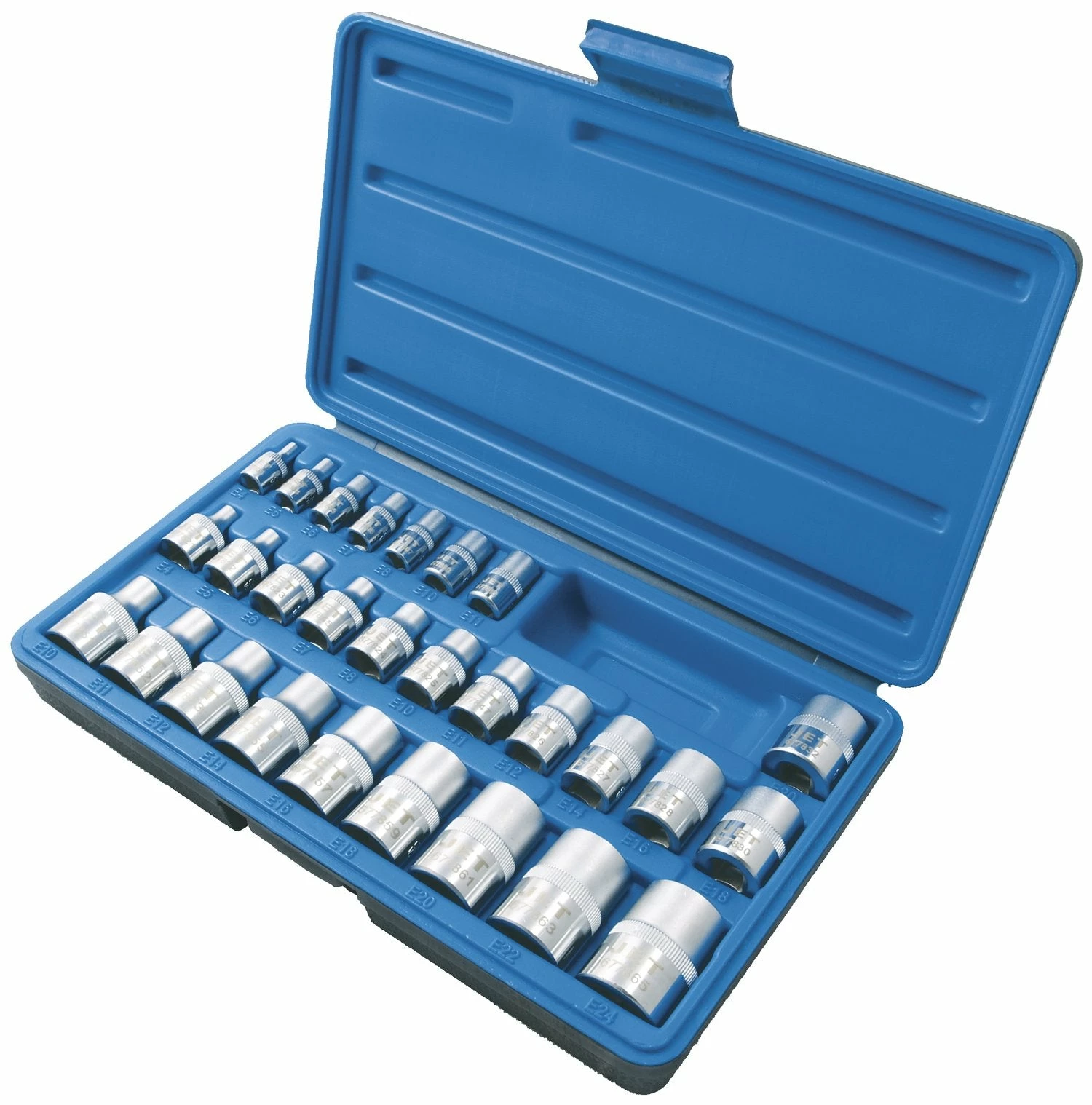 Jet External Torx Socket Set - 1/4", 3/8" And 1/2" DR. - 28 Piece Hand Tools