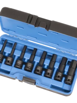 Power Tool Accessories Jet 1/2" Drive SAE Impact Socket | Hex Bit Set | 3" Length | 8 Piece