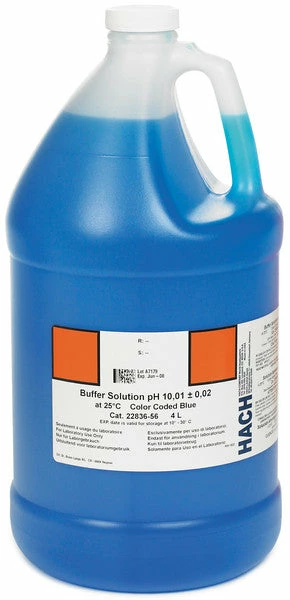 Hach 2283656 Buffer Solution, PH 10.01 | Color-coded Blue, 4L Water Testing Supplies