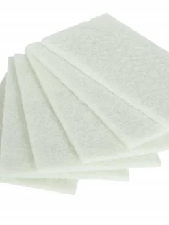 Globe Commercial Products Cleaning Tools Light-Duty White Scouring Pads (Case Of 100 Pads)