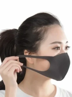 Globe Commercial Products Personal Protective Equipment Re-Usable & Washable Black Spandex Face Masks - Case Of 100