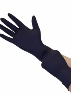 Globe Commercial Products Globe Black Powder-Free Textured Disposable Nitrile Gloves - 5 Mil - Box Of 100