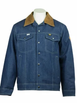 KELTEK Apparel Flame Resistant Work Wear KELTEK Indura® Insulated Denim Flame Resistant Jacket W/ Leather Collar (CAT 3)