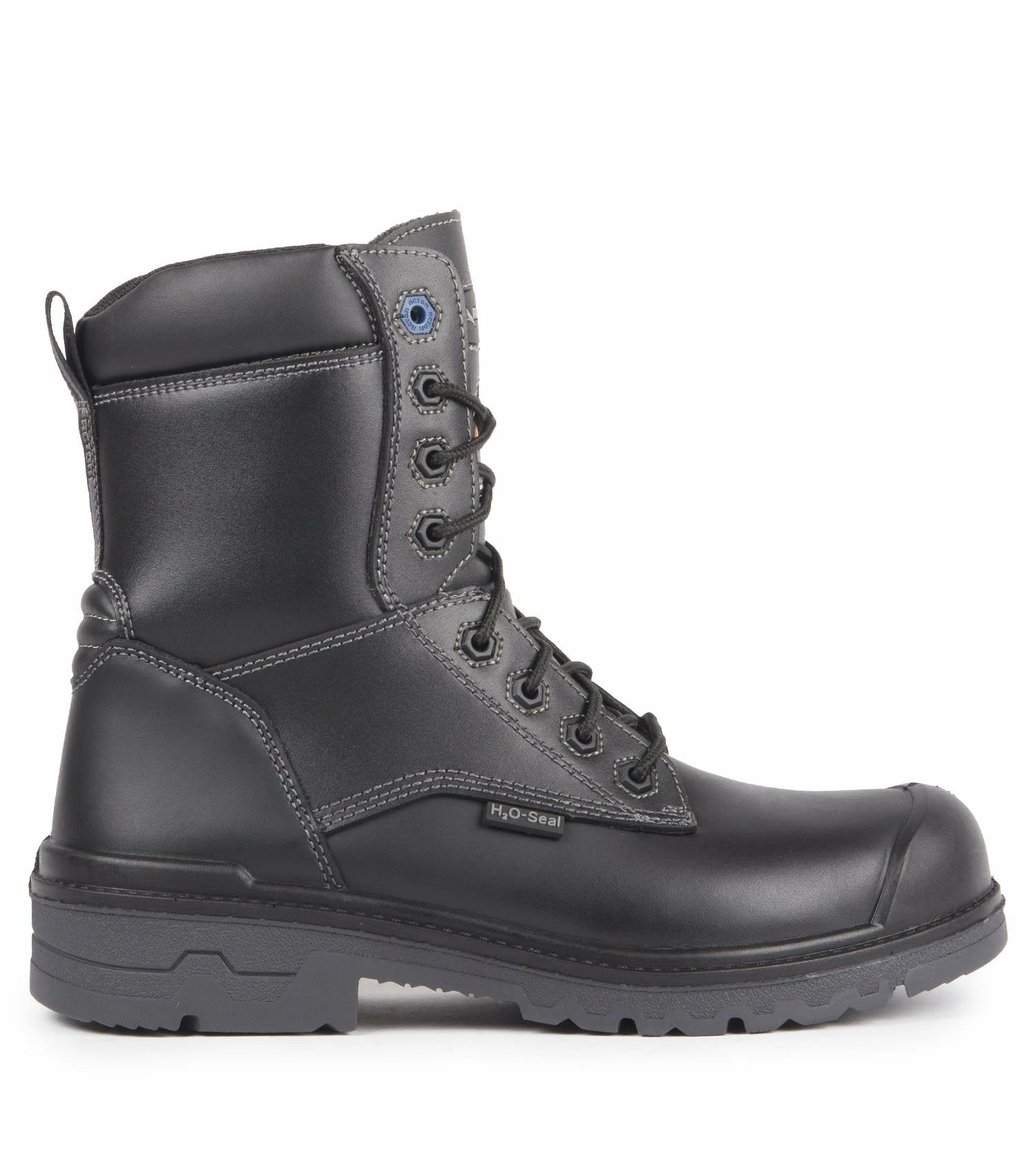 Acton Progum 8" Waterproof Leather Work Boots | Black | Size 7 To Size 17