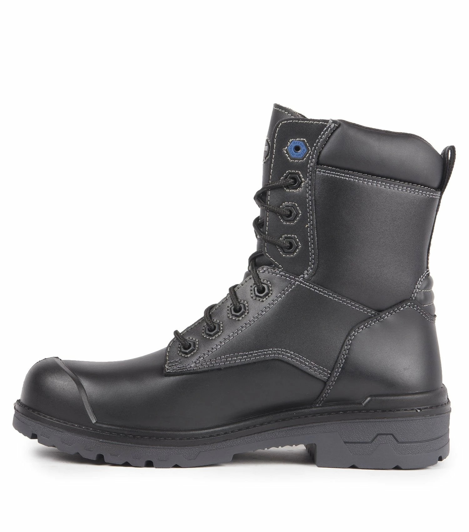 Acton Progum 8" Waterproof Leather Work Boots | Black | Size 7 To Size 17