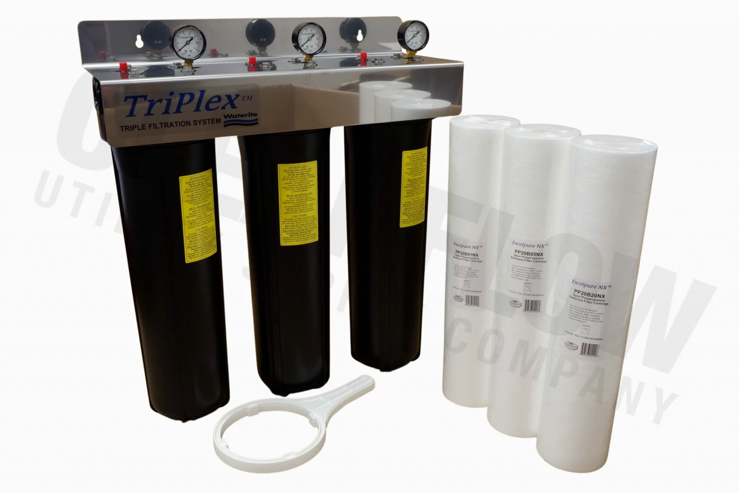 Waterite TriPlex 4.5" OD Big Blue Water Filter Housing | 20"