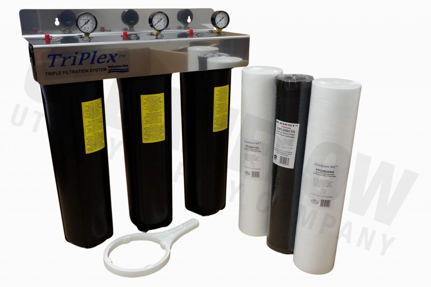 Waterite TriPlex 4.5" OD Big Blue Water Filter Housing | 20"