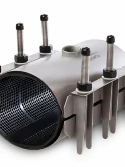 Waterworks Products Robar Double Section 5626 All Stainless Tapped Repair Clamps | 12" Length | CC Threaded Tap