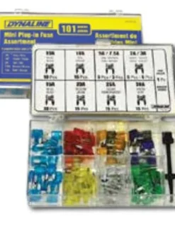 Dynaline Mini Plug-In Fuse Assortment - 101 Piece Automotive Supplies