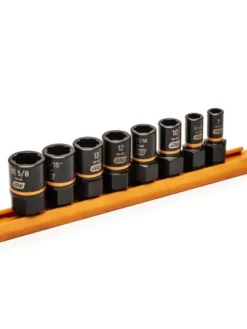 GEARWRENCH Bolt Biter™ SAE/Metric Dual Size Impact Extraction Socket Set - 1/4" And 3/8" Drive - 8 Piece