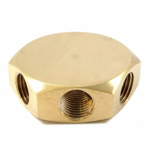 Forney 3-In-1 Brass Flat Air Hose Tripod Manifold - 1/4" NPT