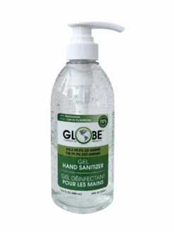 Globe Commercial Products Clear Gel Hand Sanitizer With Moisturizers - 70% Alcohol - 500 Ml Pump Bottle - Case Of 42 Bottles