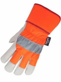 Work Gloves Horizon Hi-Vis Cowhide Thinsulate Lined Winter Gloves | Orange | Pack Of 6 Pairs