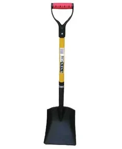 Unex Landscaping Tools Industrial Grade Square Blade Shovel | D-Grip Fiberglass Handle