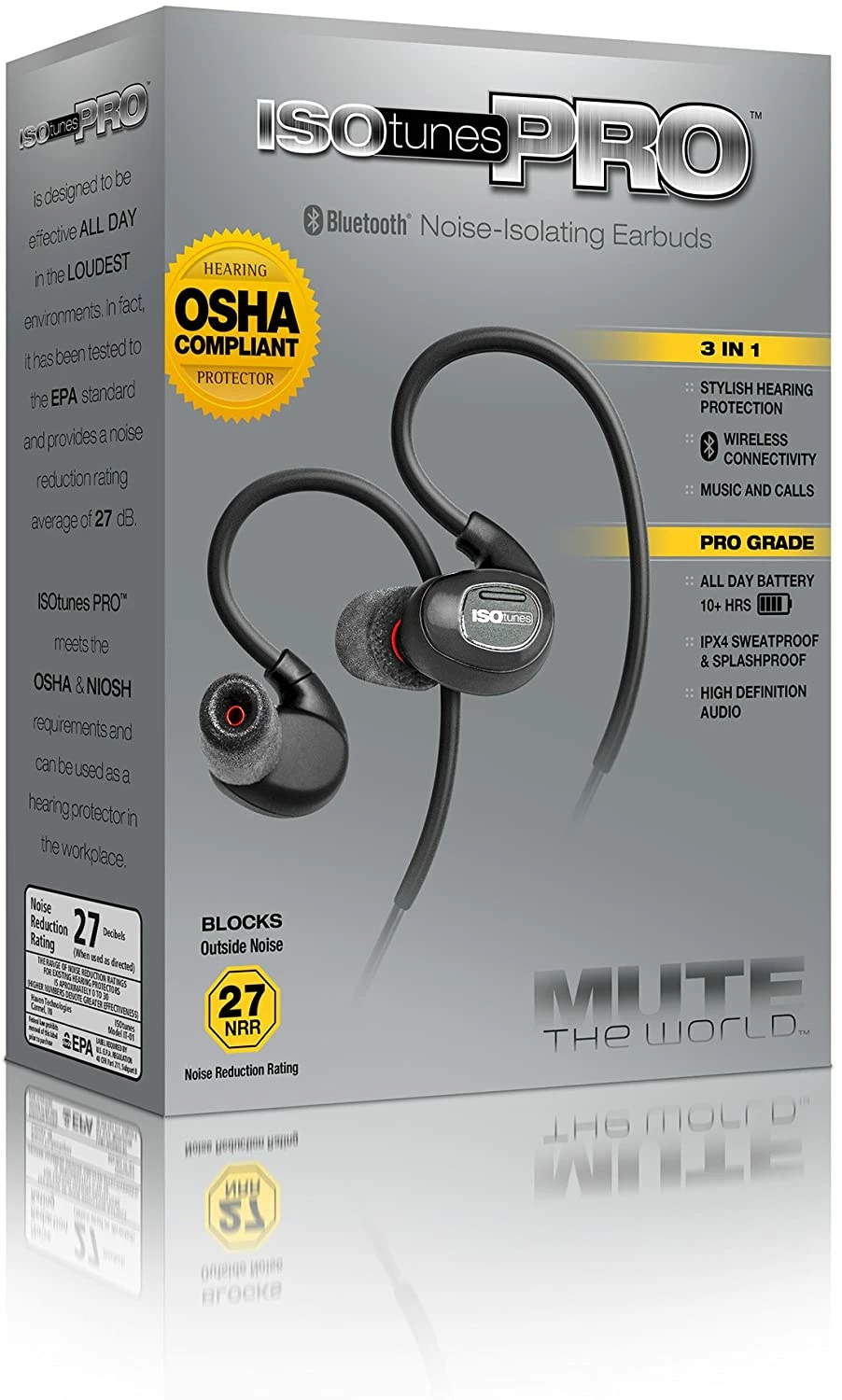 ISOtunes PRO Bluetooth Industrial Hearing Protection Headphones - NRR 27 DB Personal Protective Equipment