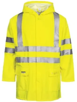 Lyngsoe Rainwear Lyngsoe FR HiVis Rain Jacket In Heavy PU/PVC | Sizes S - 6XL