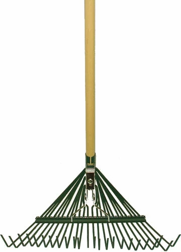 Cleanflow Landscaping Tools 24-Tine Metal Fan Rake W/ Spring Back