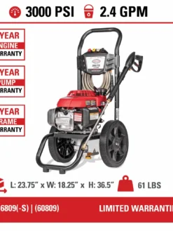 Pressure Washers Simpson MegaShot Cold Water Honda GCV160 (160cc) Gas Engine Pressure Washer - 3000 PSI - 2.4 GPM Axial Pump