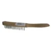 Unex 12" Wire Scratch Brush, Wooden Handle, Steel Wire Bristles Maintenance Supplies