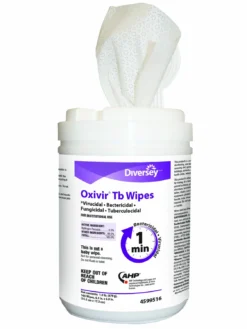 Diversey Oxivir TB Disinfectant Wipes | 6-in X 7-in Wipes | 160 Count Tub - Case Of 12 Tubs