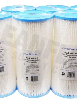 Excelpure 4.5" OD Big Blue Pleated Polyester Water Filters - Various Lengths And Micron Ratings