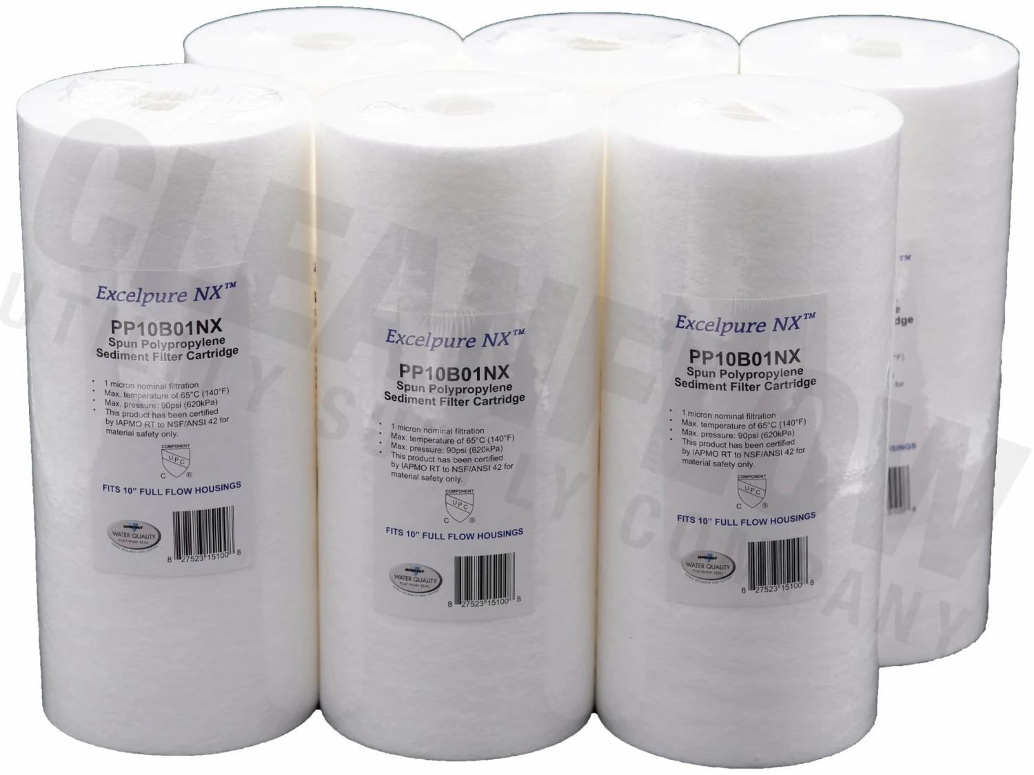 Commercial Water Filters And UV Parts Excelpure 4.5" OD Big Blue Melt Blown Polypropylene Water Filters - Various Lengths And Micron Ratings