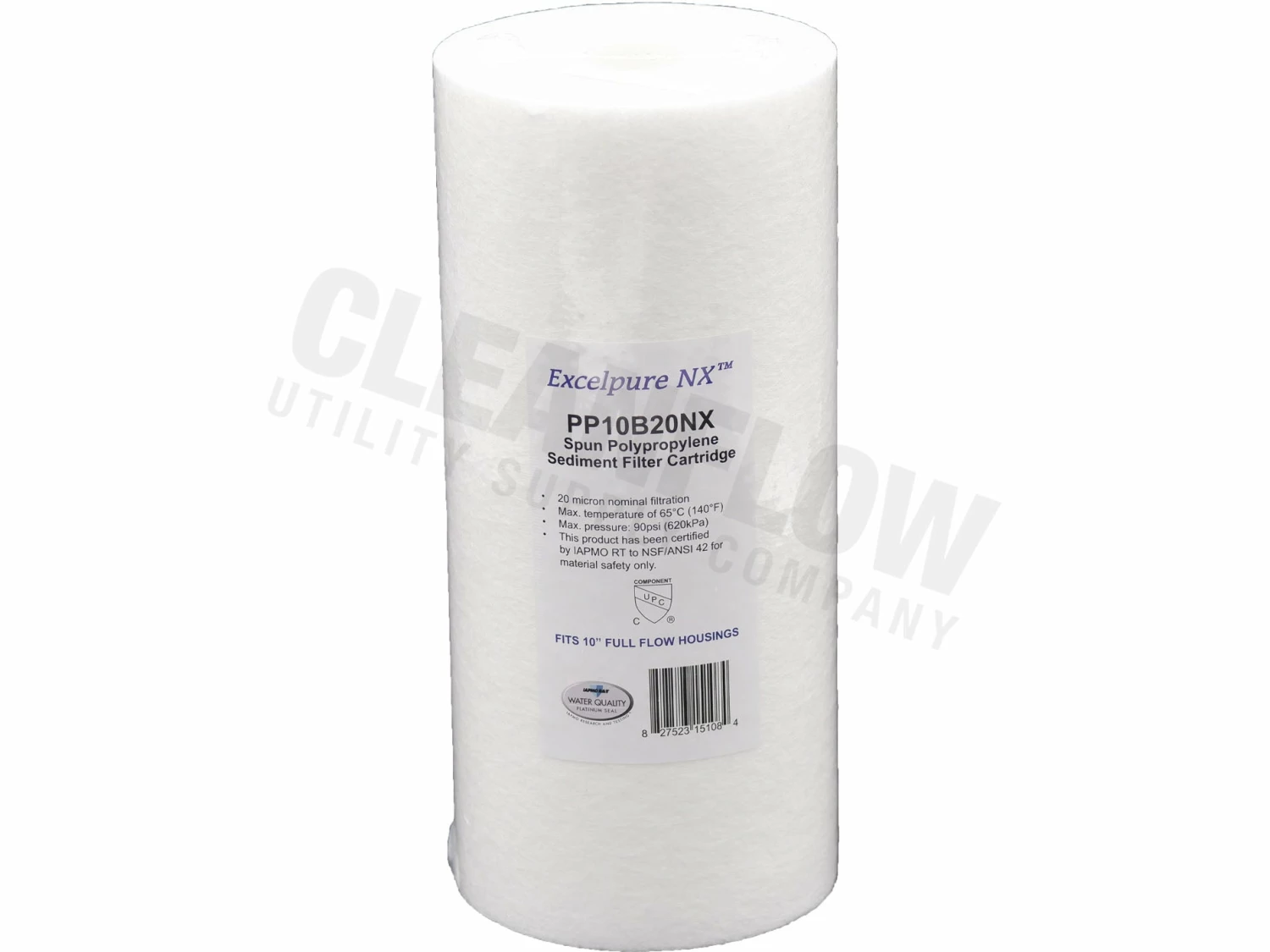 Commercial Water Filters And UV Parts Excelpure 4.5" OD Big Blue Melt Blown Polypropylene Water Filters - Various Lengths And Micron Ratings