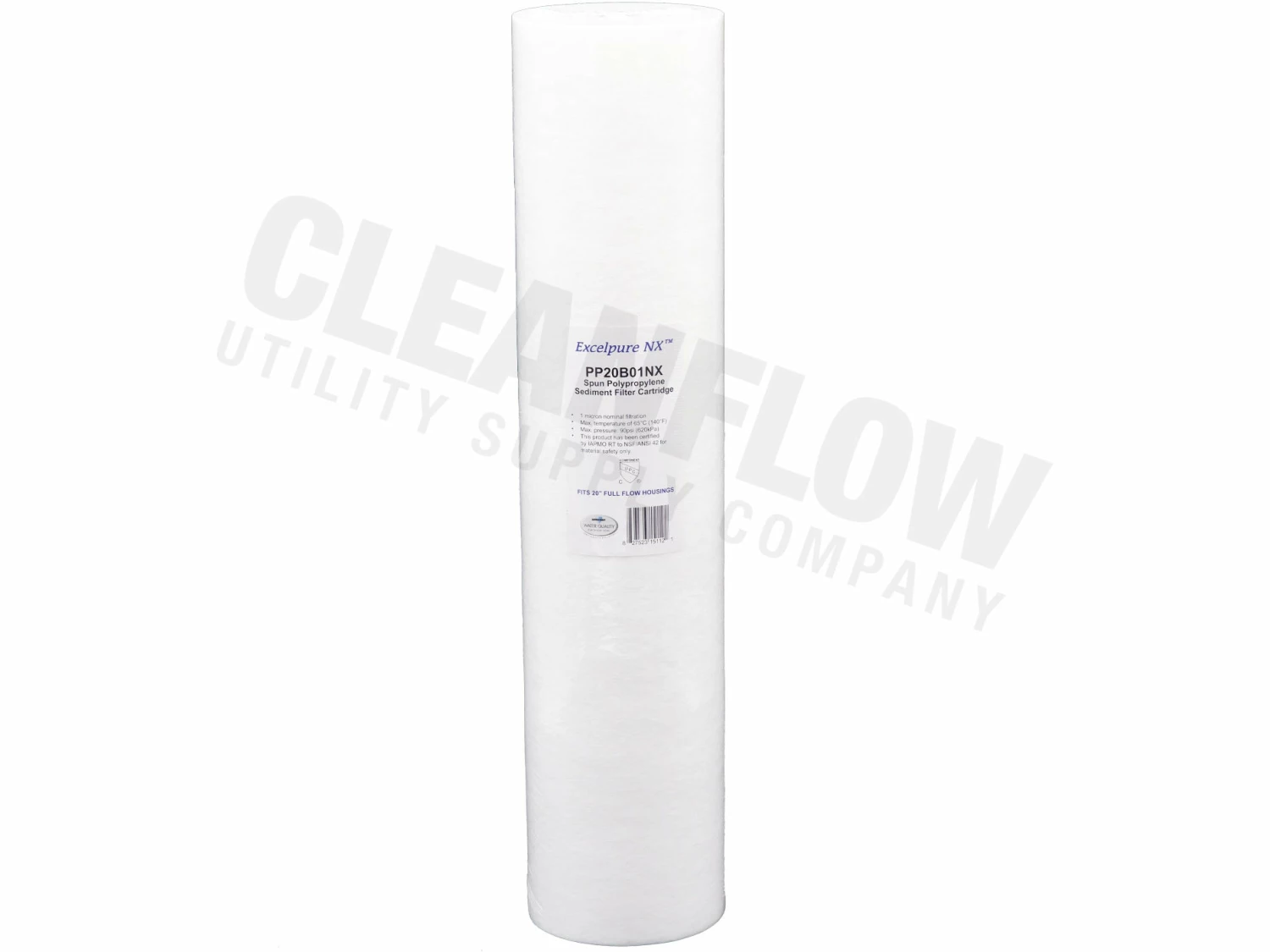 Commercial Water Filters And UV Parts Excelpure 4.5" OD Big Blue Melt Blown Polypropylene Water Filters - Various Lengths And Micron Ratings